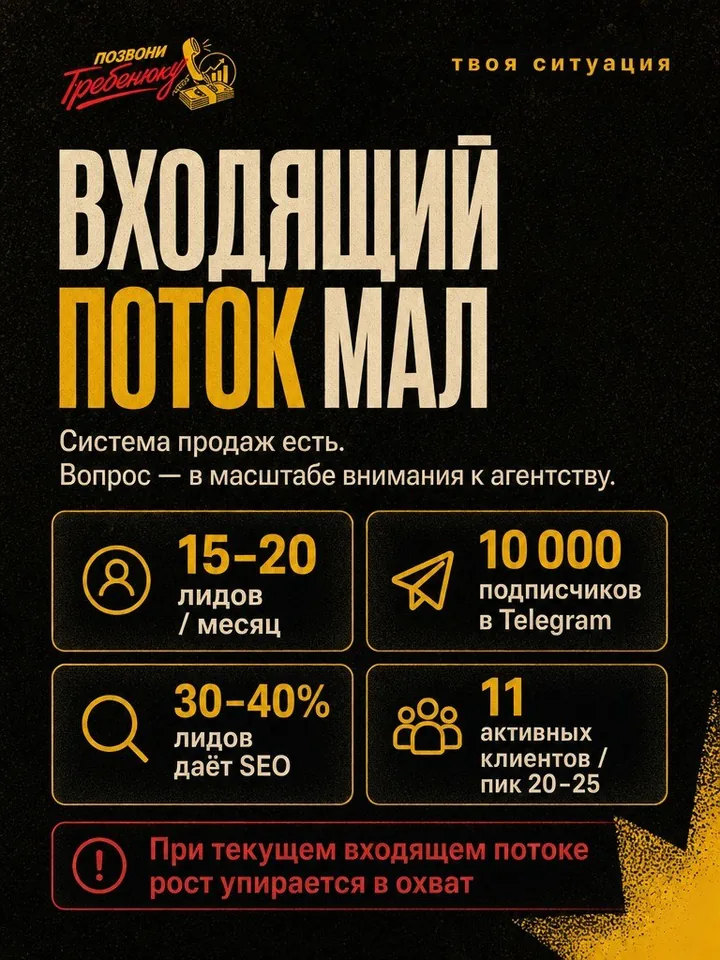 Входящий поток мал